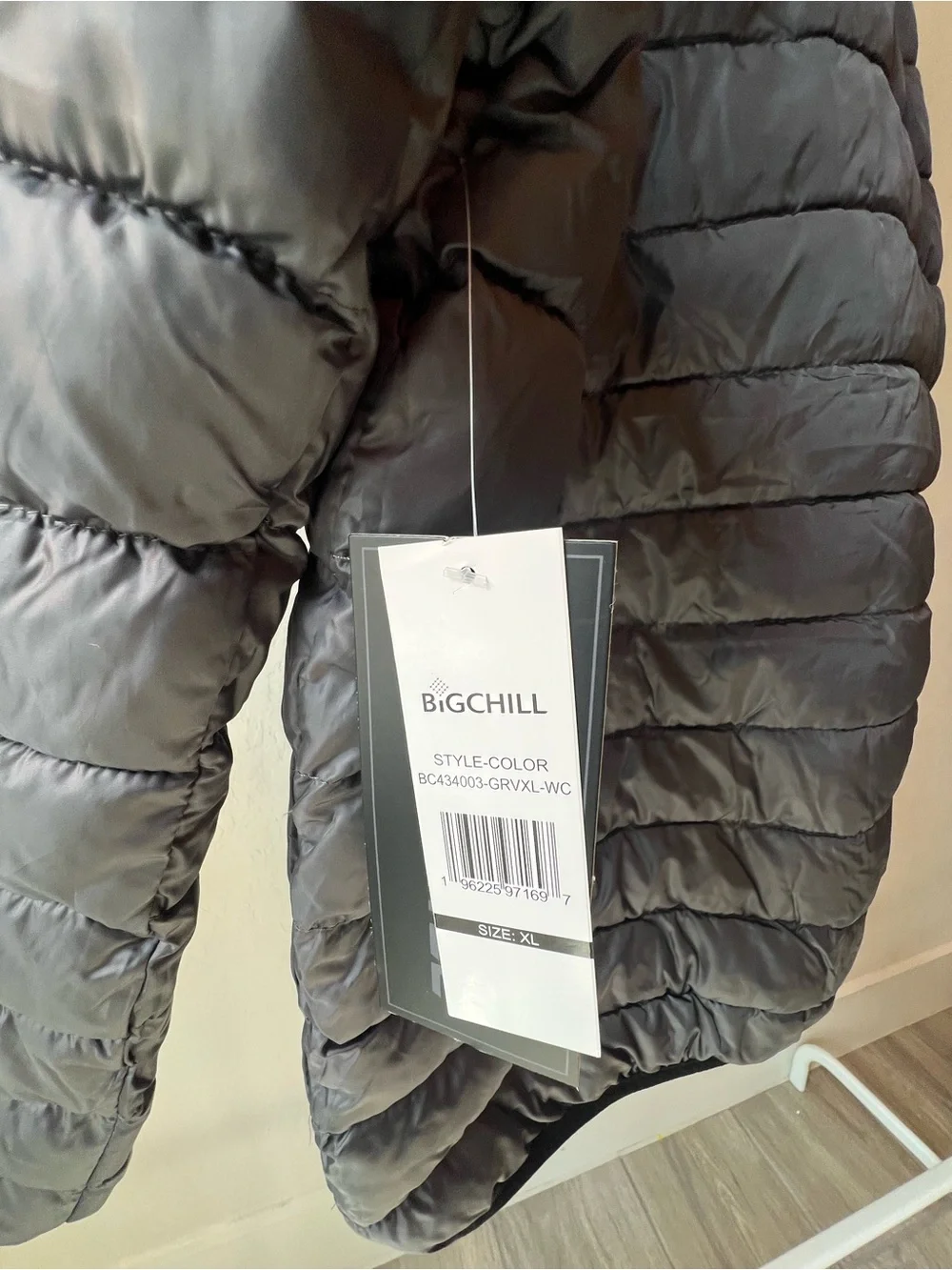 NWT Big Chill Puffer Jacket Graphite Grey Mens Size XL Winter Coat